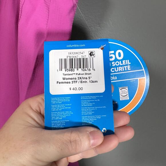 Columbia NWT Pink PFG Omni-Shade Utility Shorts - Size 2X - Women's Plus Size - Picture 4 of 9